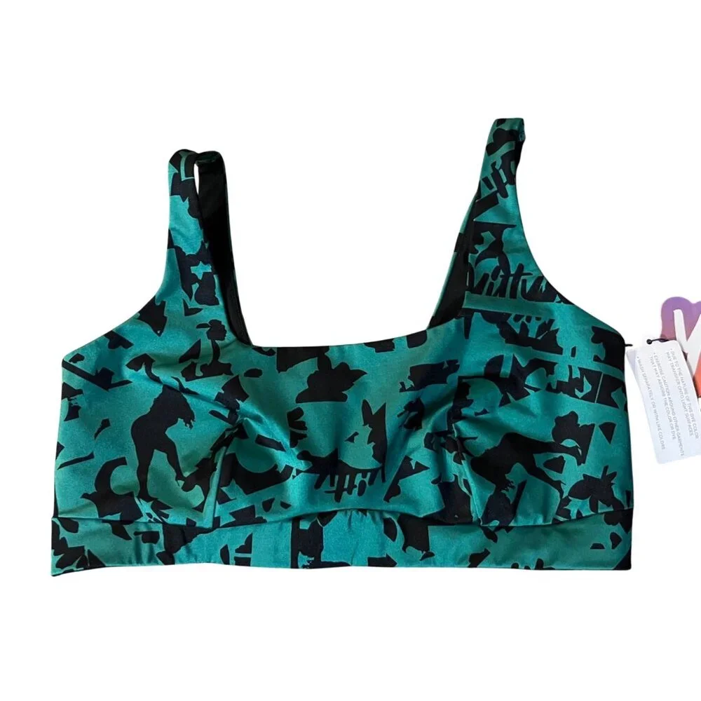 Yitty Sports Bralette Womens XL New Green Black Pullover Stretch Comfort - Picture 3 of 16